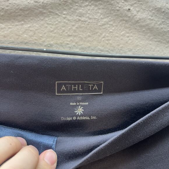 Athleta Mid Rise Bootcut Flare Pants Blue Yoga Gym Athletic Stretch Pull On Sz M - Picture 6 of 7